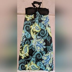 Elegant Paisley Print Maxi Dress